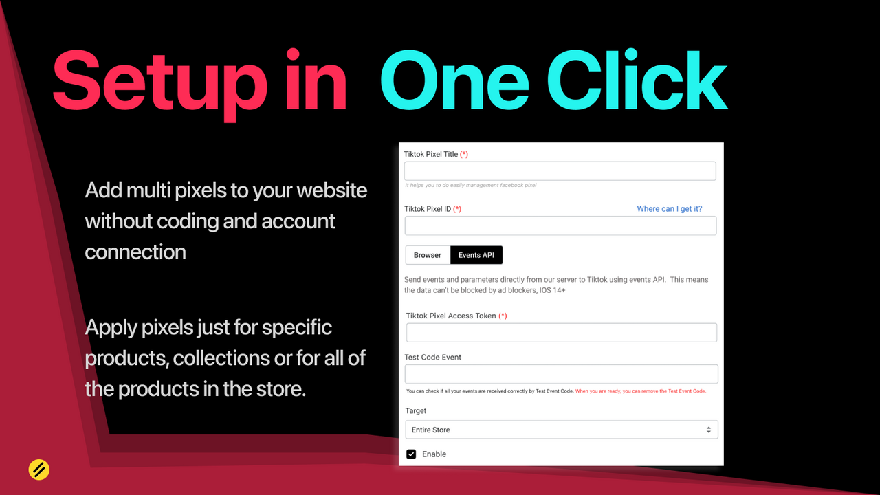 Setup Tiktok Pixel in One Click
