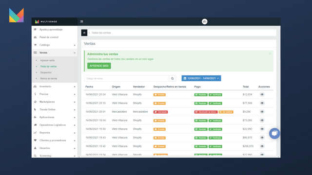 Multivende Órdenes y Ventas