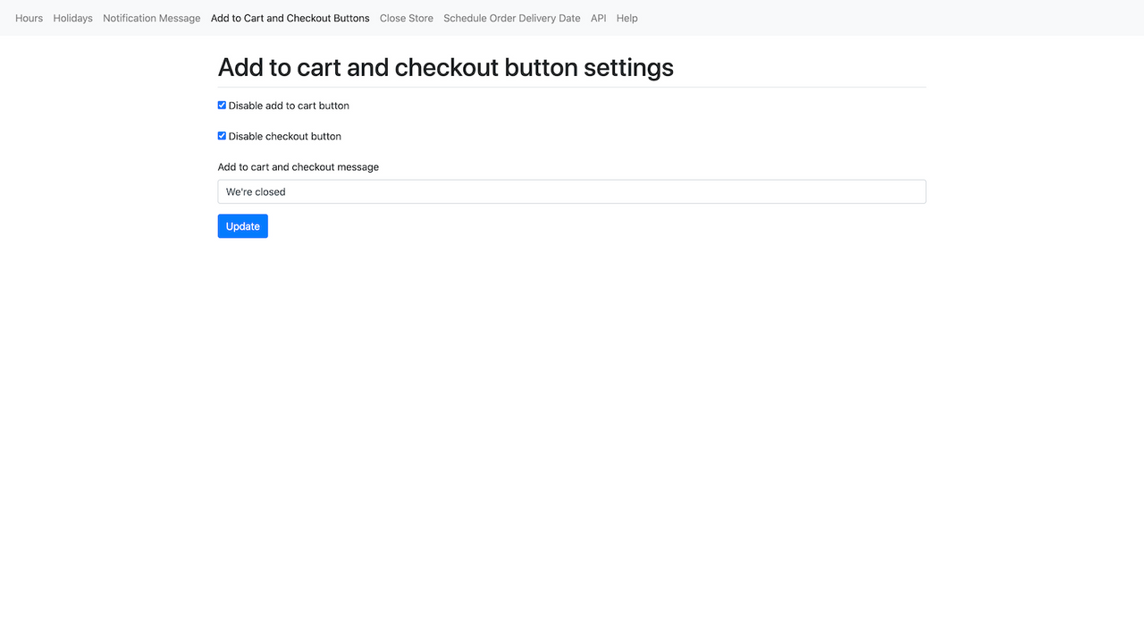 Disable add to cart and checkout button
