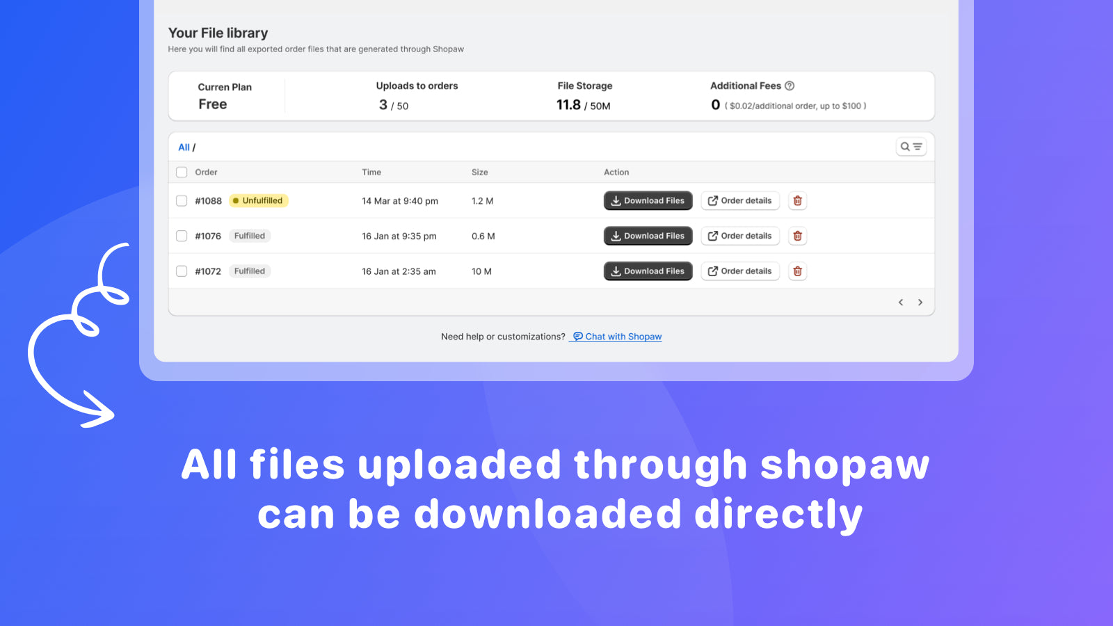 Shopaw File Upload Screenshot