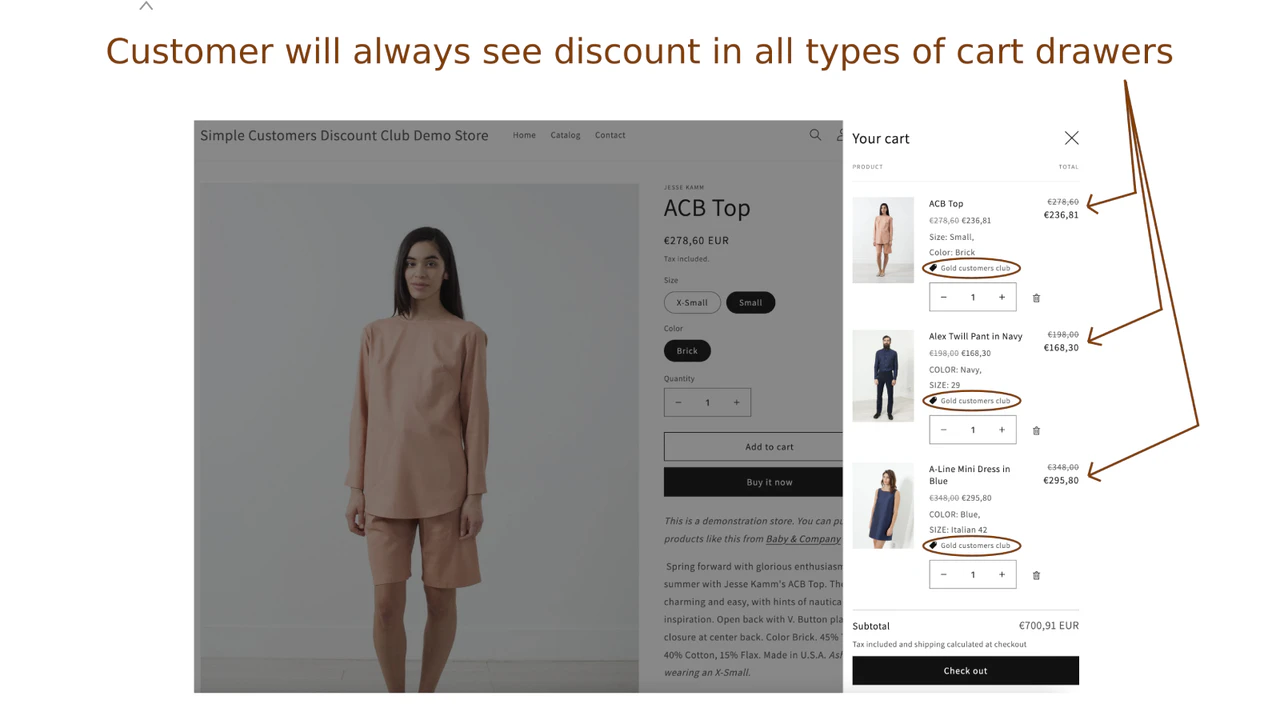 Customer will always see discount in all types of cart drawers