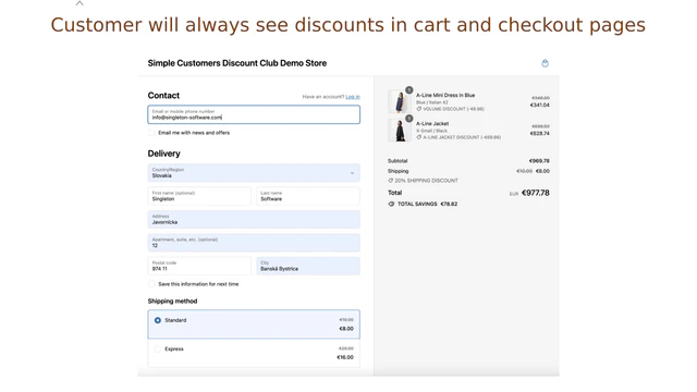 Customer will always see discount in cart and checkout pages