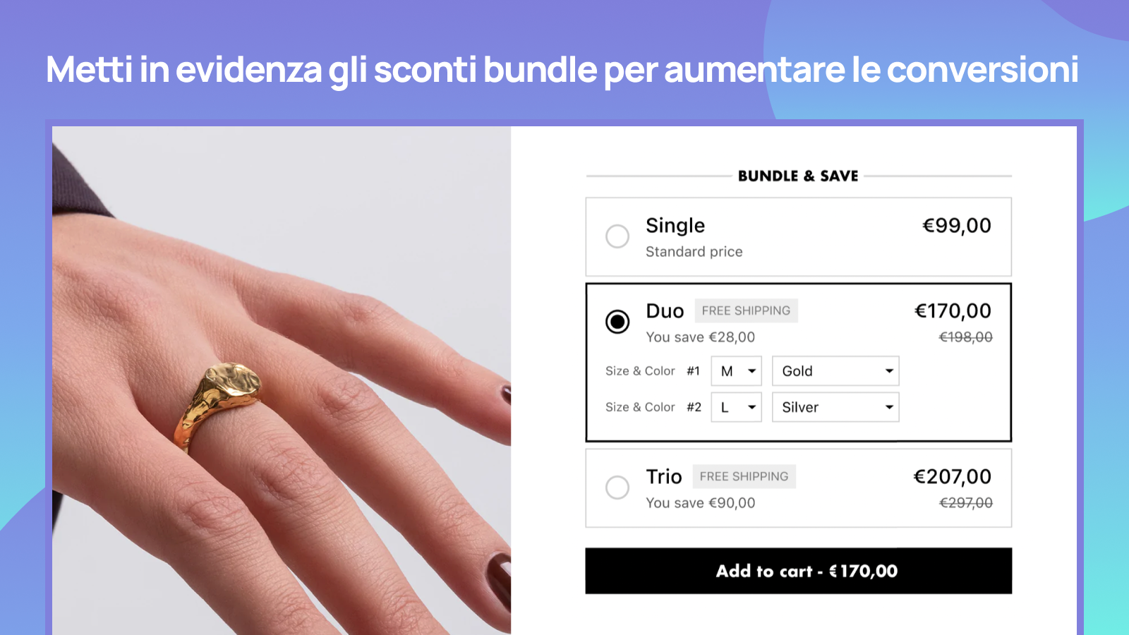 Metti in evidenza gli sconti bundle per aumentare le conversioni