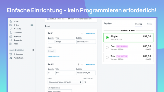 Einfache Einrichtung – kein Programmieren erforderlich!