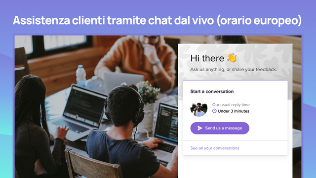 Assistenza clienti tramite chat dal vivo (orario europeo)