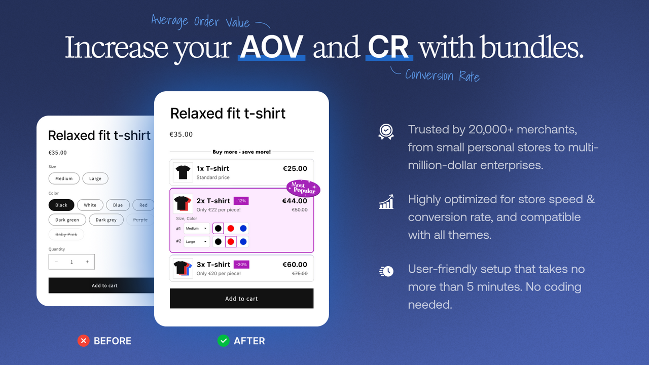 Increase your average order value and conversion with bundles