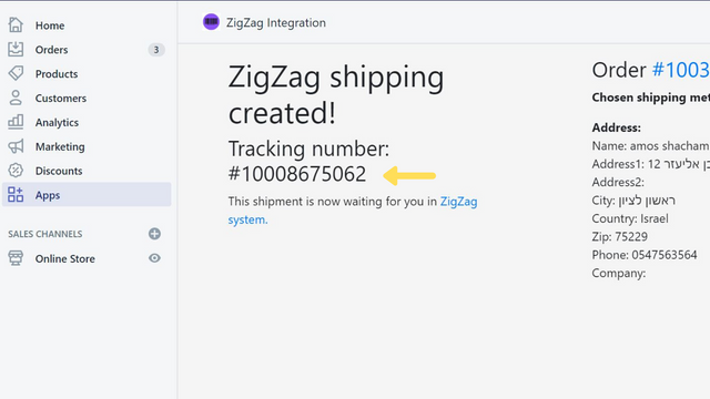 Get ZigZag shipment tracking number information