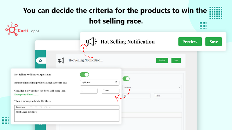 Hot Selling Notification Screenshot