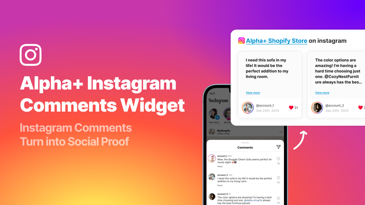 Alpha+ InstaComments Widget Screenshot