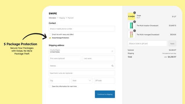 merchant checkout page