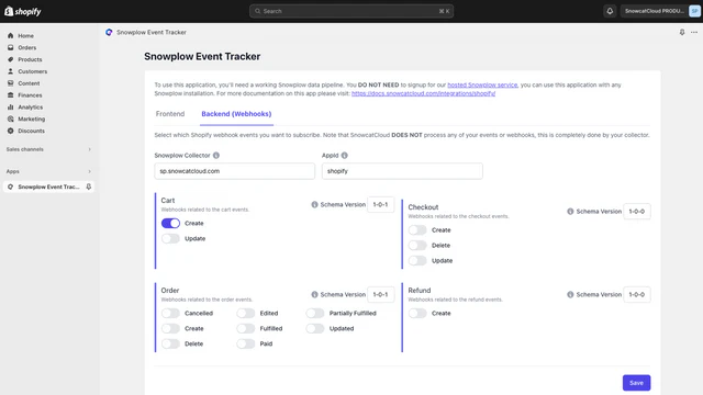 Eventos de webhook