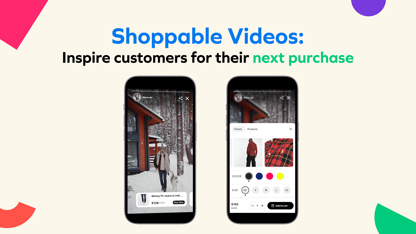 Deze afbeelding toont het voordeel van shoppable video's