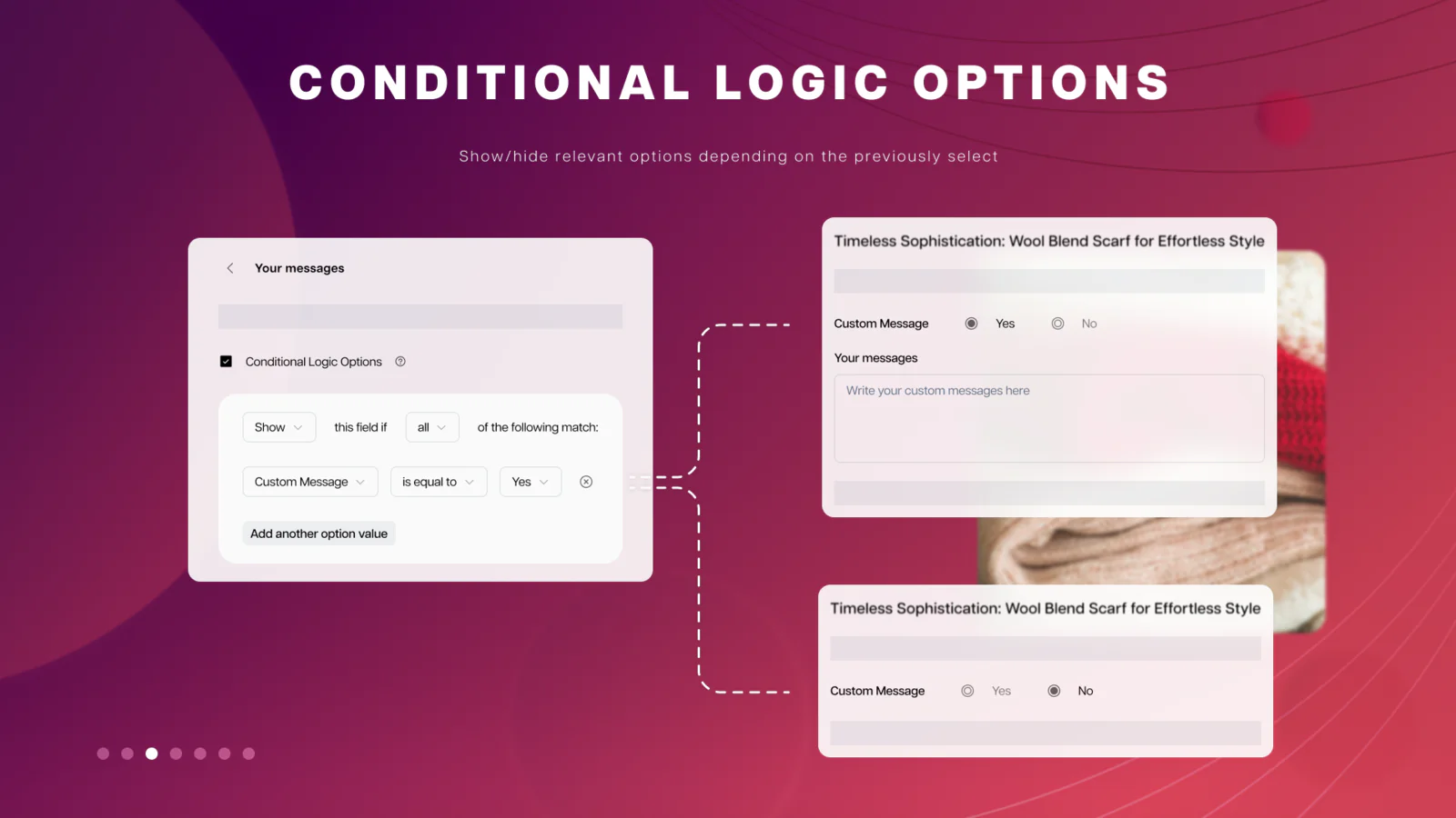 Opções de lógica condicional