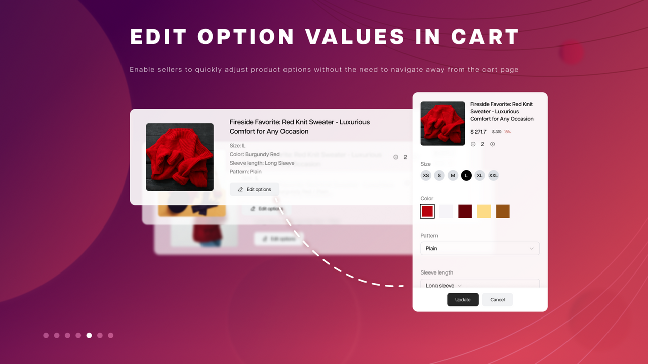 Edit option values in cart
