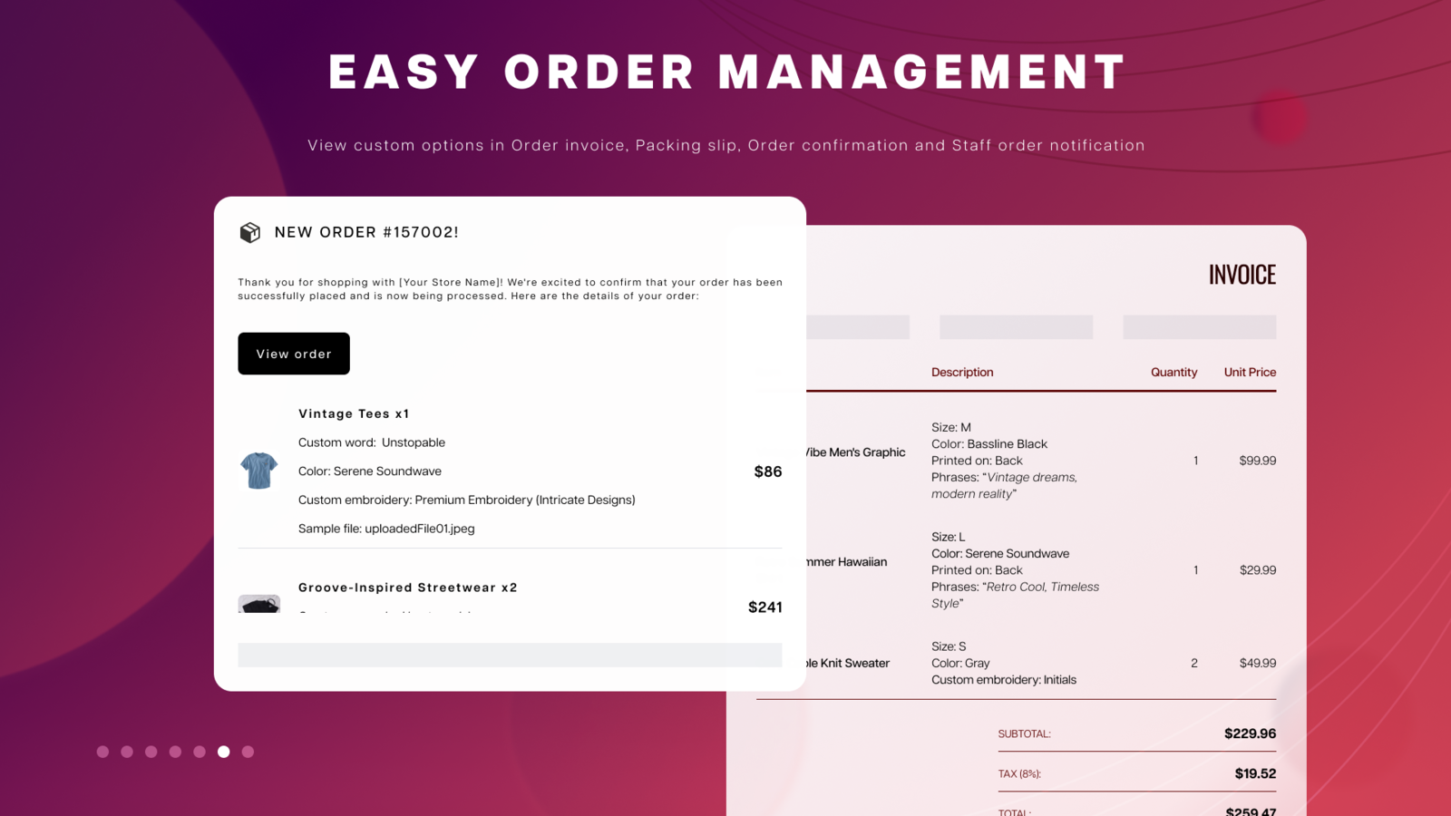 Easy order management 