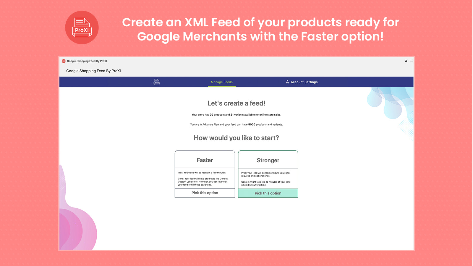Manage Feeds Page: Organize and customize XML feeds effortlessly