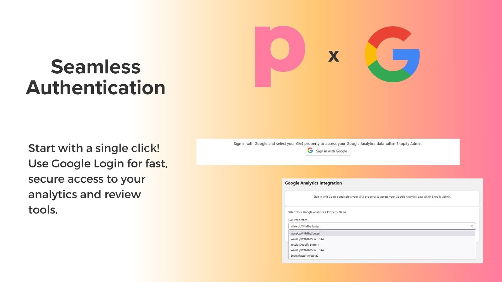 login with google and connect your google analytics