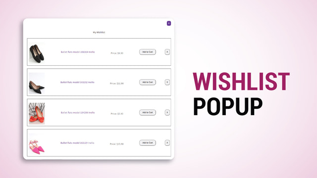 Wishlist with POPUP