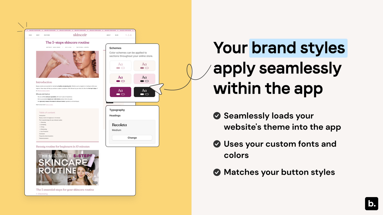 Import your theme and brand style