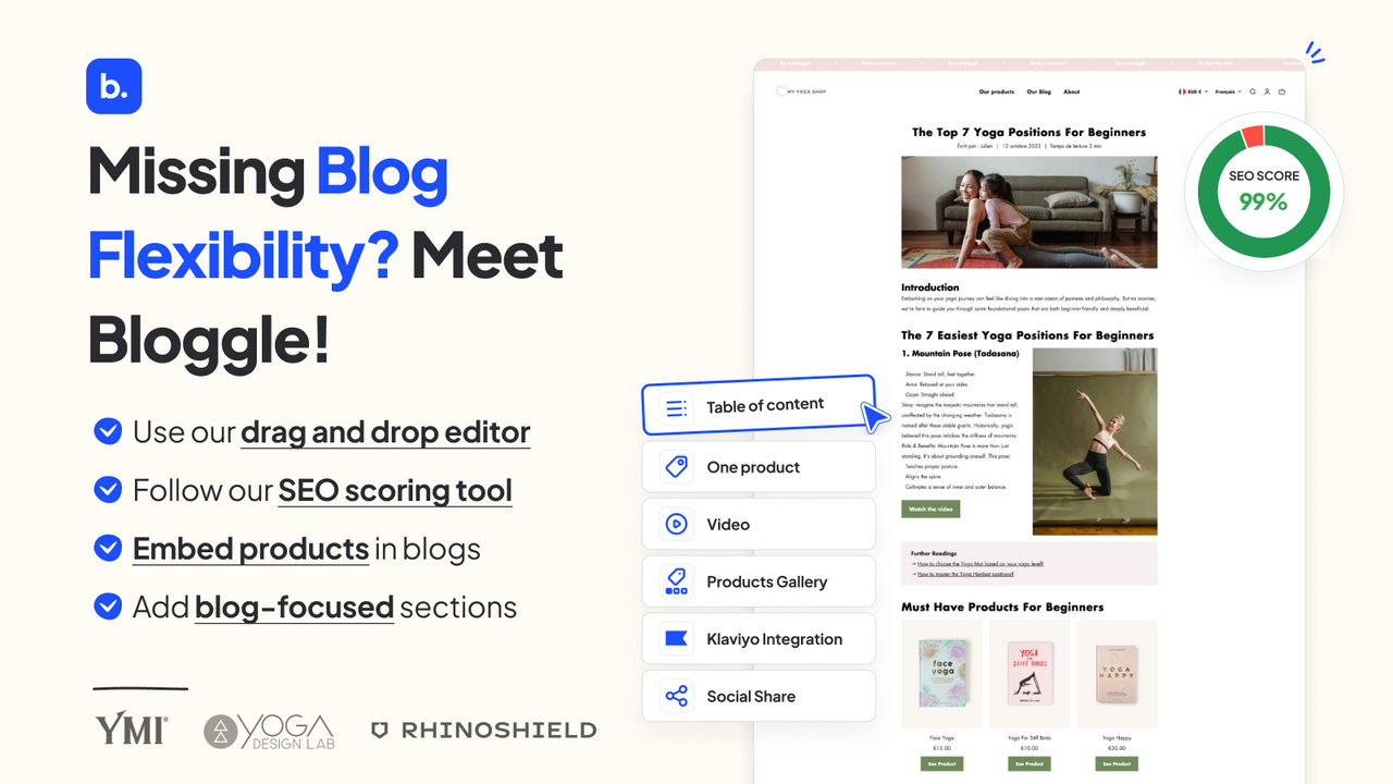 Editeur de blog pour Shopify