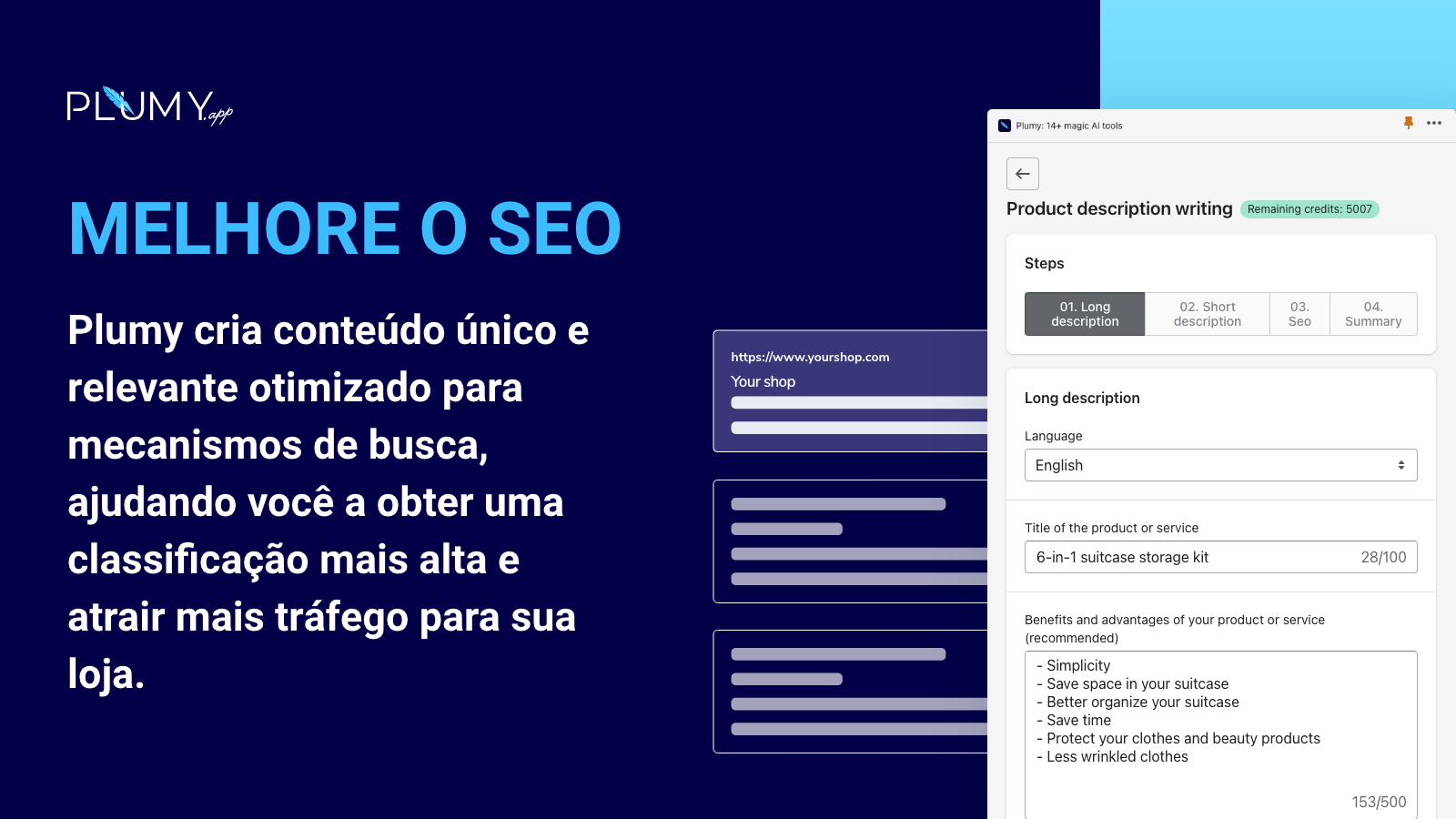 Crie conteúdo otimizado para mecanismos de busca (SEO)