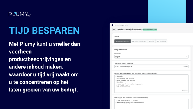 Maak productbeschrijvingen en andere inhoud 15x sneller.