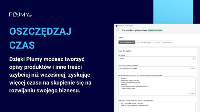 Twórz opisy produktów i inne treści 15 razy szybciej