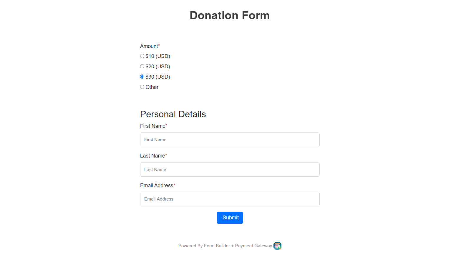 Donationsformular