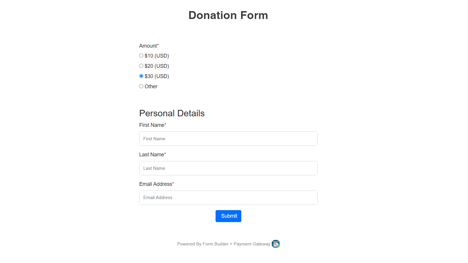 Donation Form