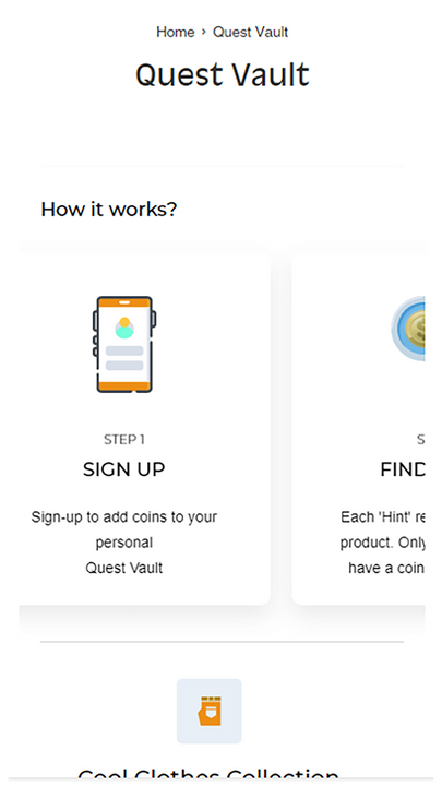 Each visitor receives a “Quest Vault” 