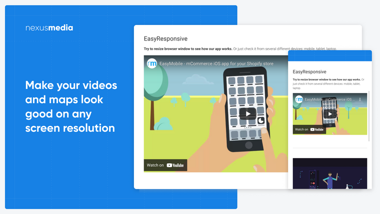 Easy Responsive Videos & Maps Screenshot