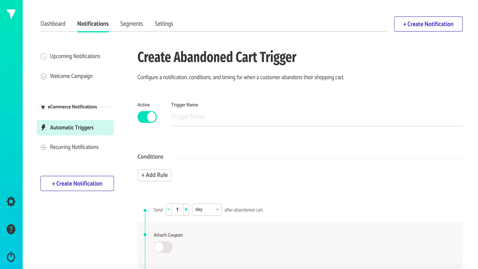 Recover abandoned carts with automated pushes