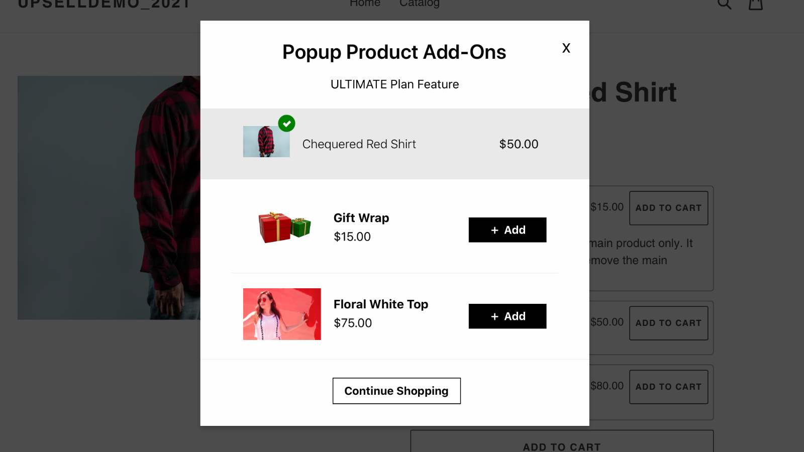 Upsell Product Add‑Ons • SG Screenshot