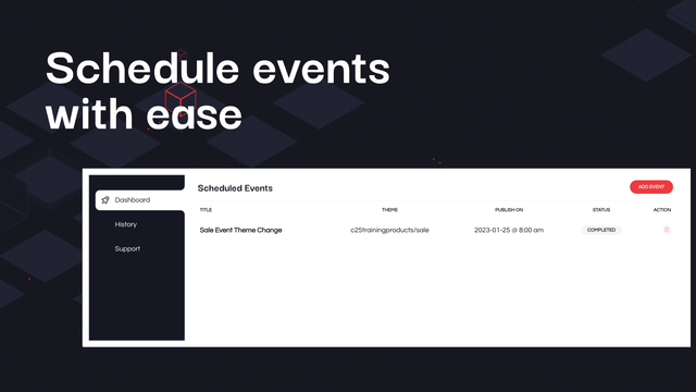 Adicionando novo evento de agendamento de tema