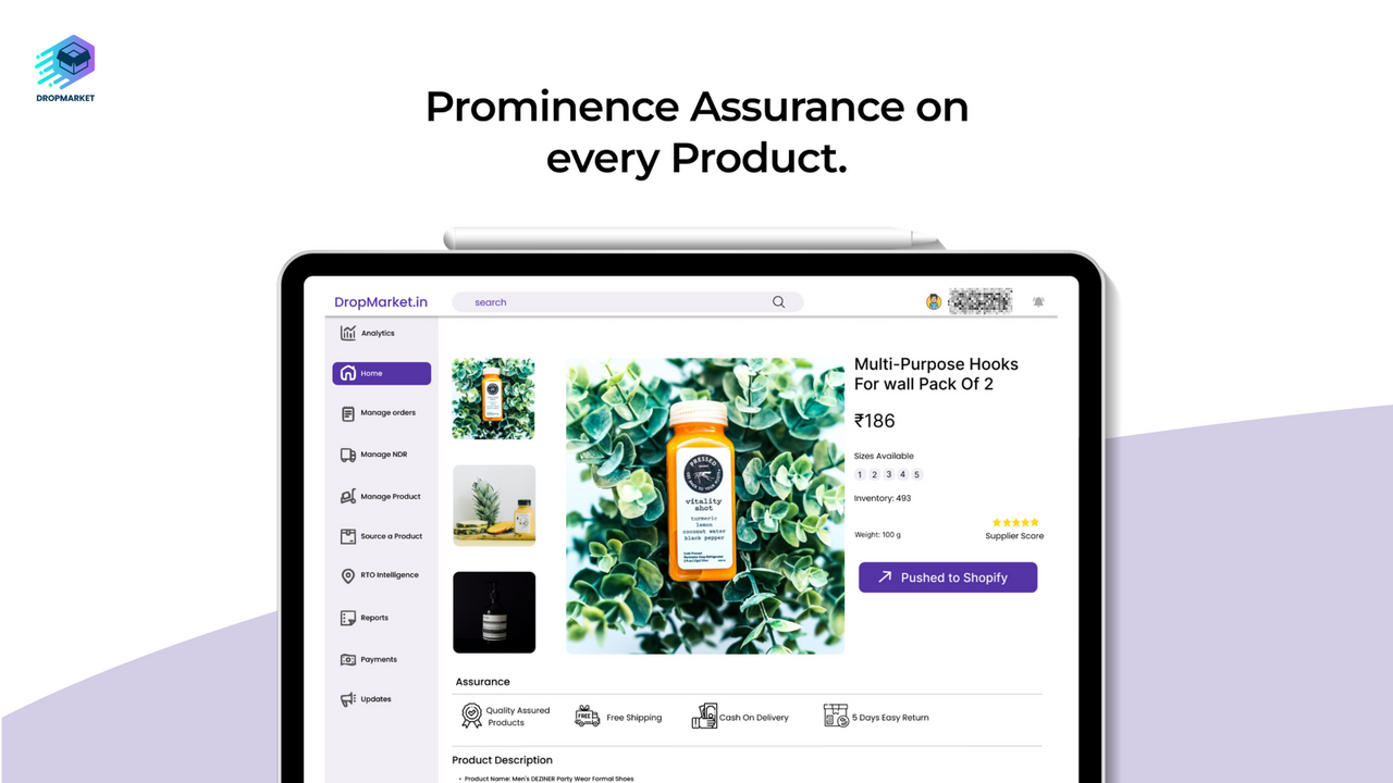 Envie produtos para o Shopify.