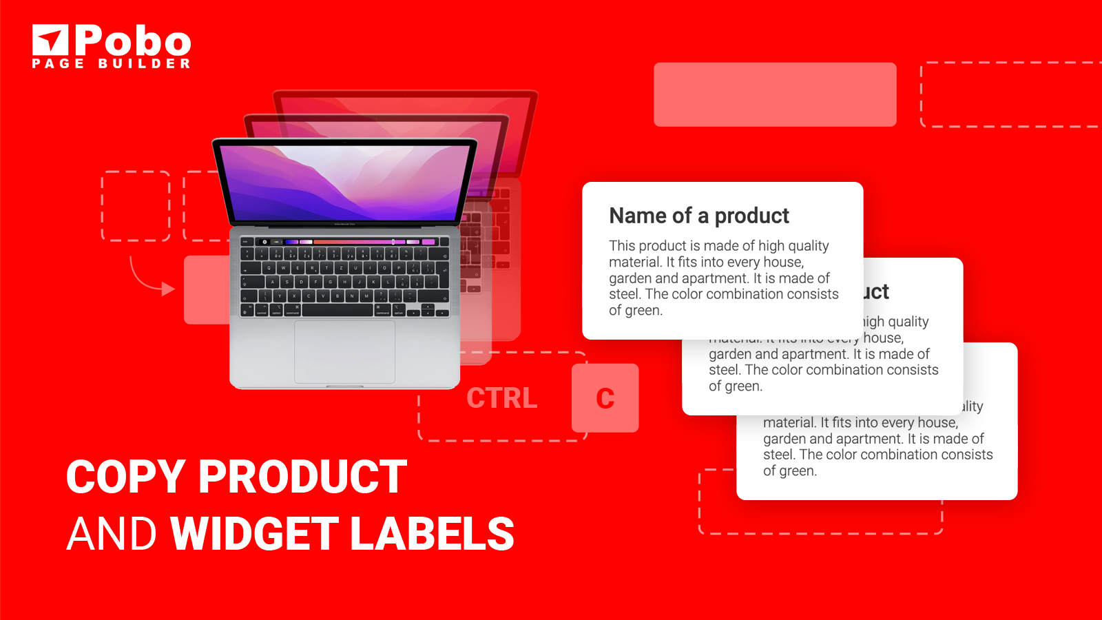 Copy product and widget labels. Over 50+ widgets and templates