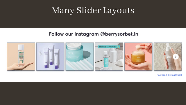 Beispiel für Instagram-Slider-Layout