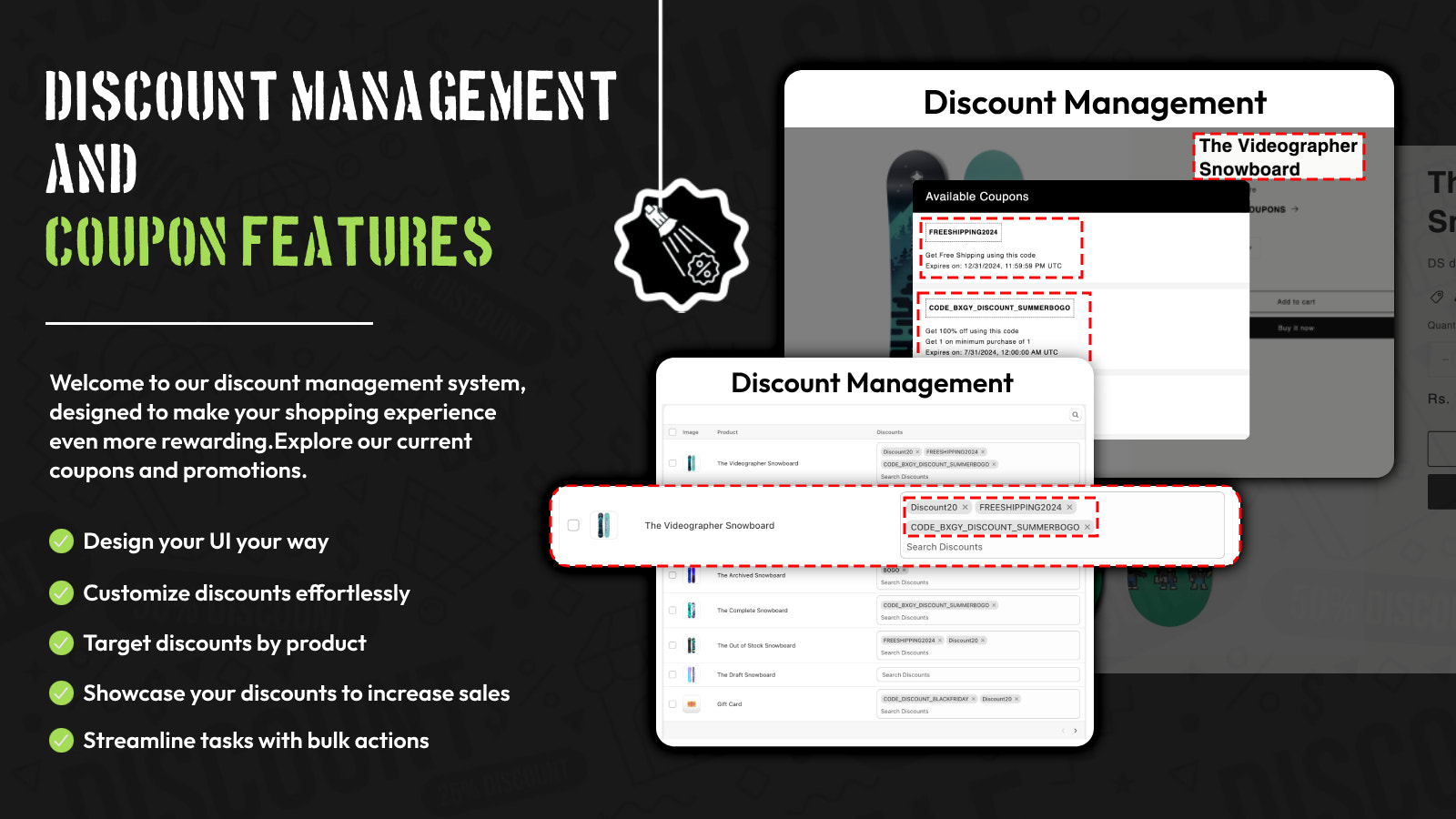 Discount Management and Coupon Features