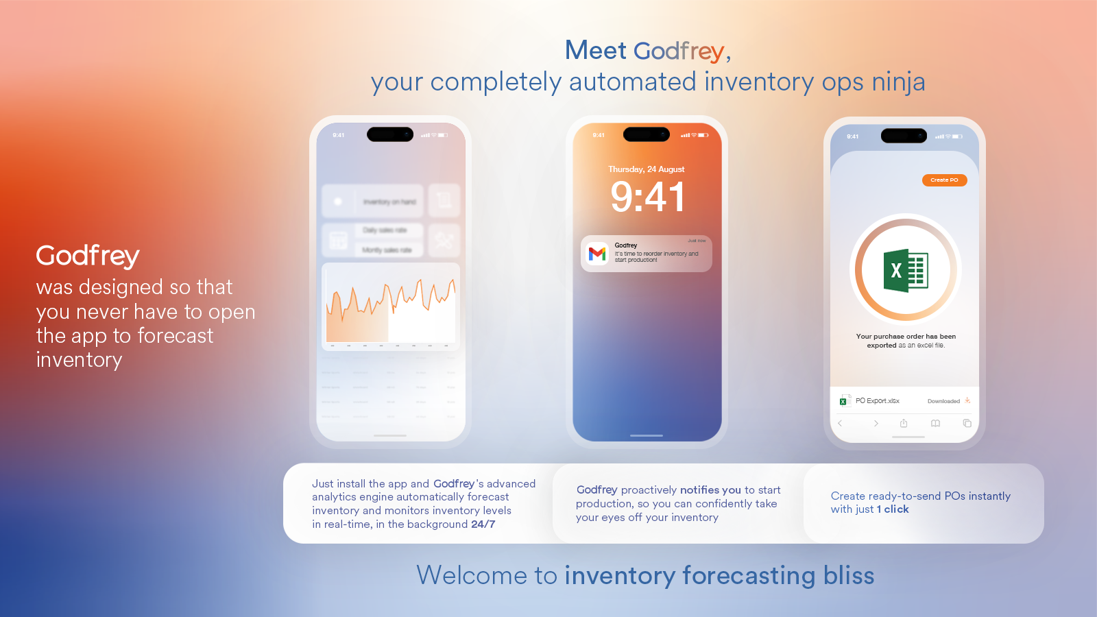 Conoce a Godfrey, tu ninja de operaciones de inventario completamente automatizado