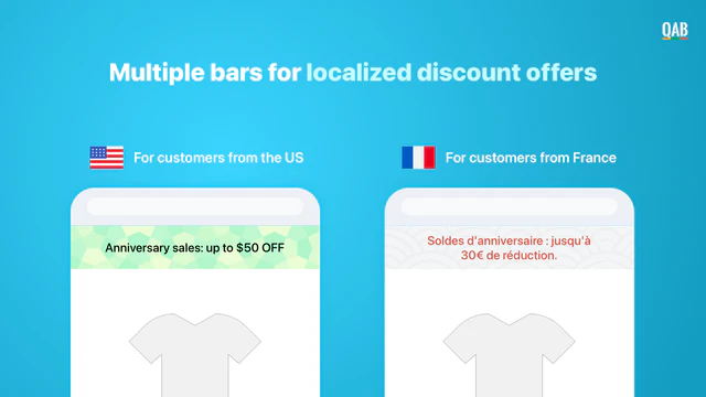 Shopify App, Quick Announcement Bar av Hextom, Meddelande