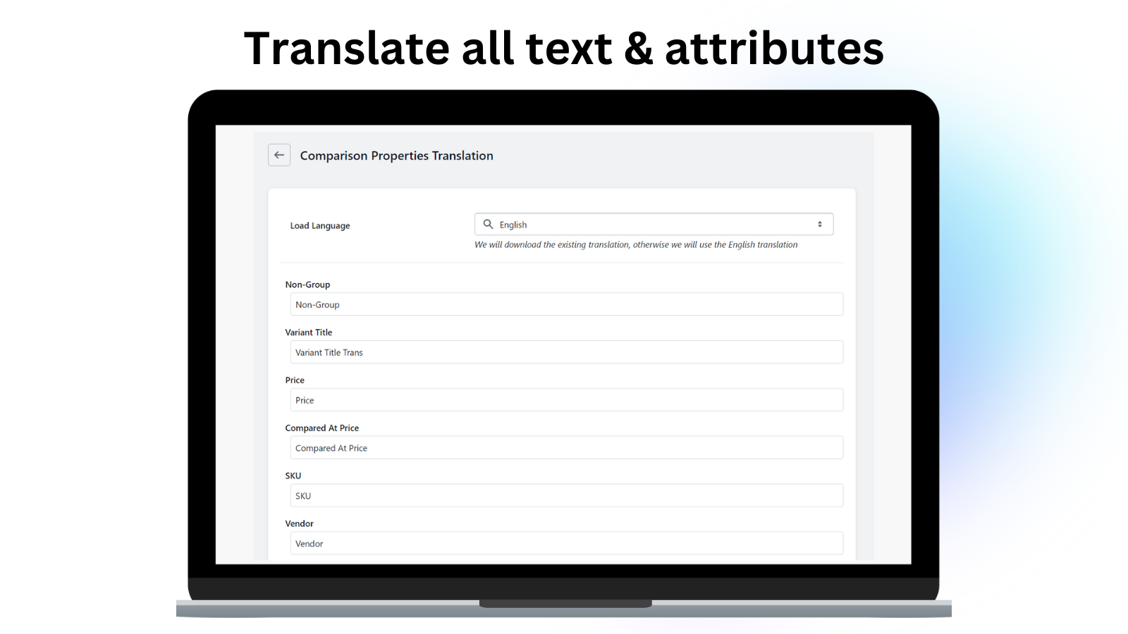 Translate all texts and attributes