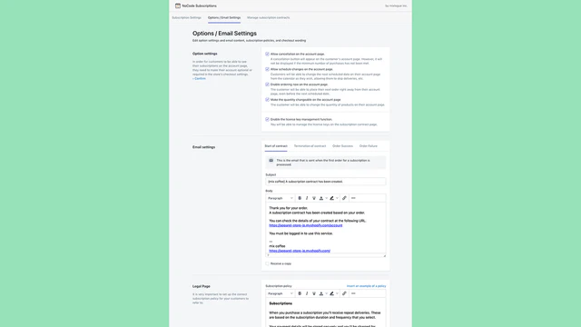 Opciones y configuración de correo electrónico