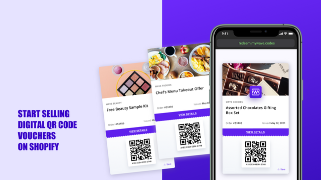 Venda produtos Shopify como vouchers de QR code