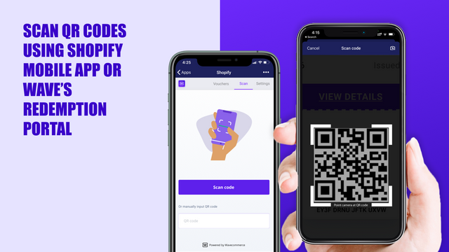Scan met de Shopify mobiele app om QR-codes in te wisselen