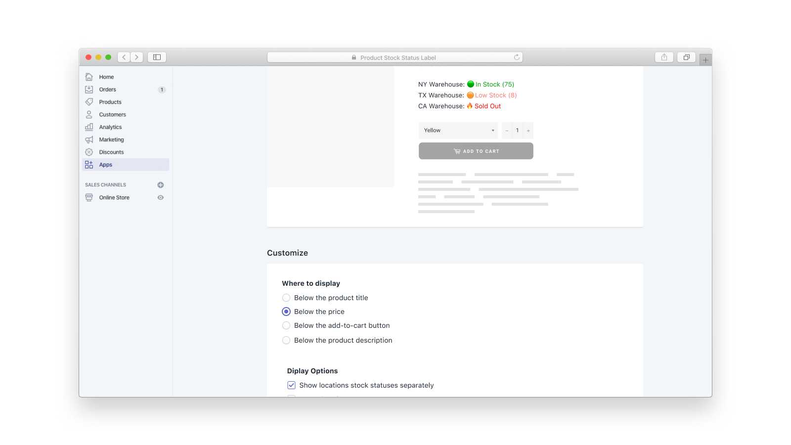 Pi ‑ Inventory Stock Level Screenshot