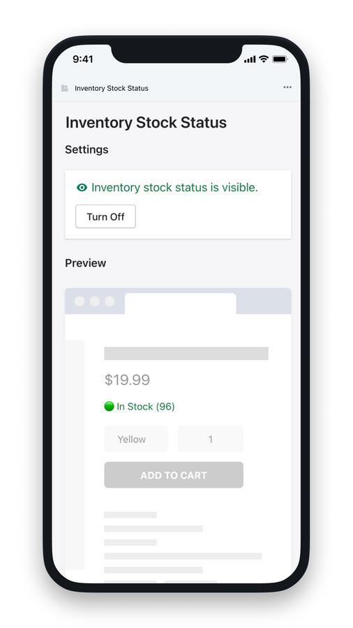 Personnalisez où afficher le statut de stock dans votre page de produit.
