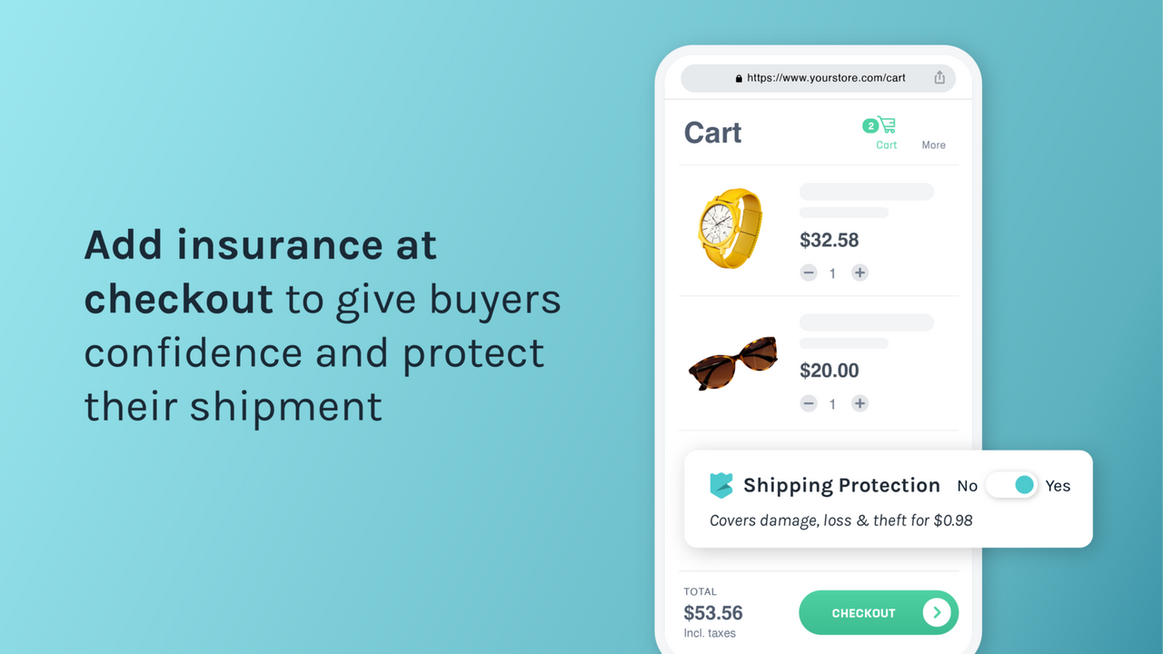 Let buyers protect their shipments with shipping insurance