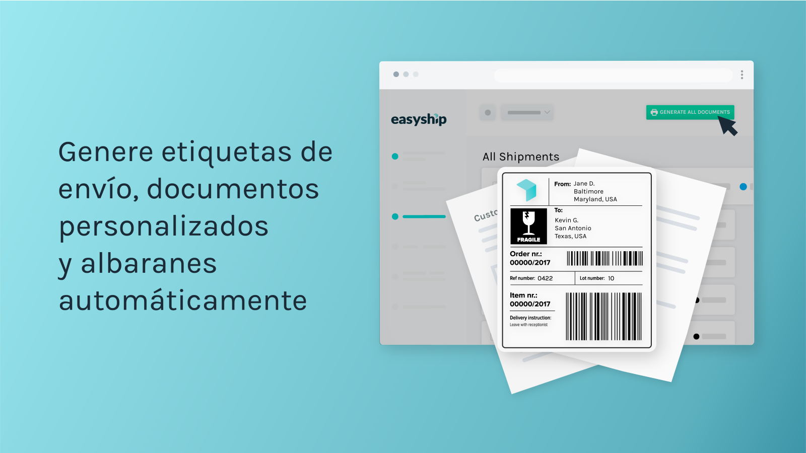 Automatizamos las etiquetas de envío, los documentos y albaranes