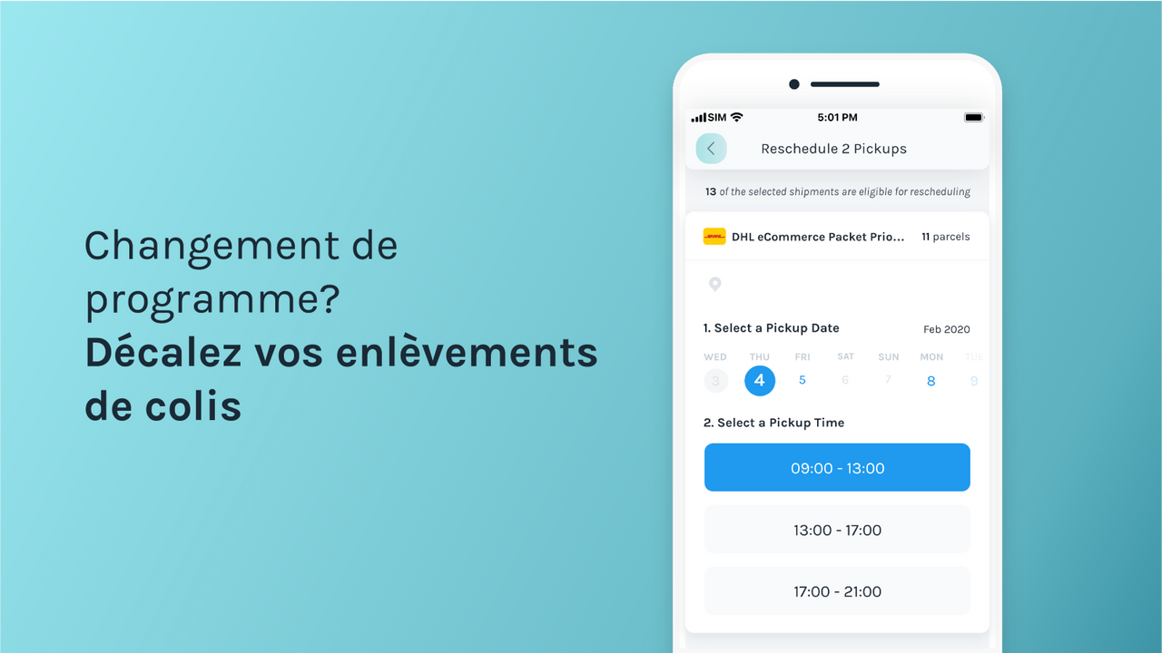 Programmez et reprogrammez les enlèvements depuis l'application