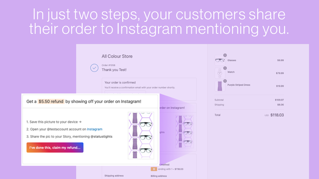 Ihre Kunden teilen ihre Bestellung auf Instagram und erwähnen Sie